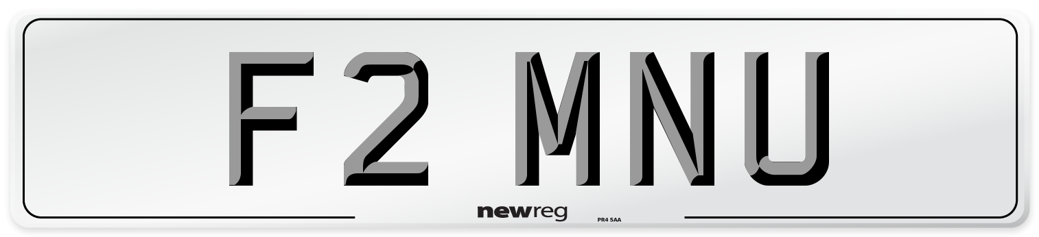 F2 MNU Number Plate from New Reg